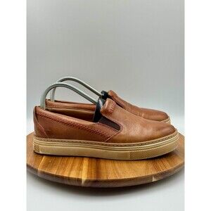 LUCCHESE After-Ride Slip On Leather Cowhide Tan Loafers Shoes Women's Size 8.5M